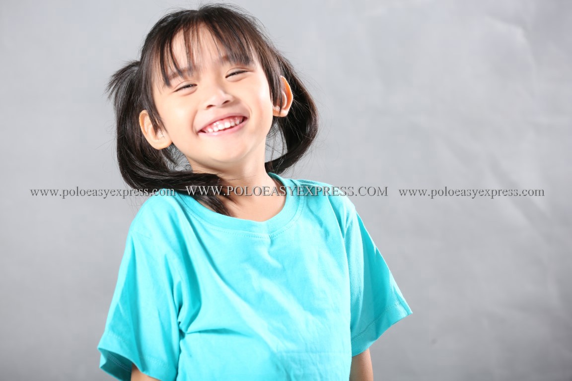 เสื้อยืดเด็ก สีเขียวมิ้นต์ คอกลม แขนสั้น Size S