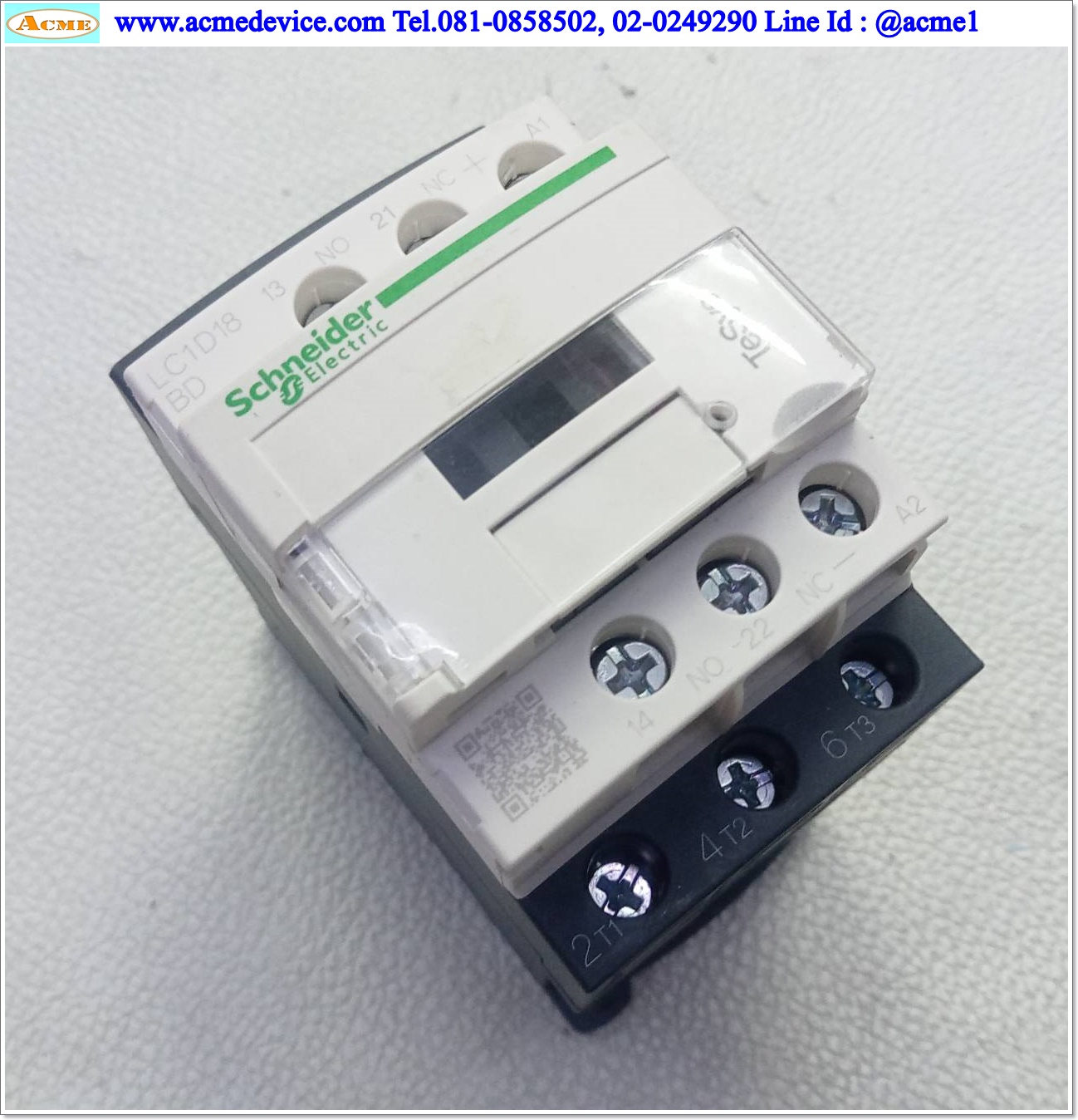 Magnetic Contactor Schneider รุ่น LC1D18BD, Current Rating 18A, Coil 24Vdc