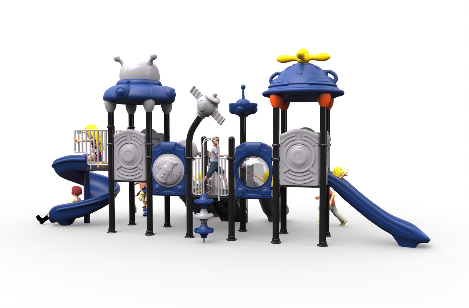 ชุด สนุกอวกาศกระดานลื่น เครื่องเล่นสนามกลางแจ้งและในร่ม แสนสนุก