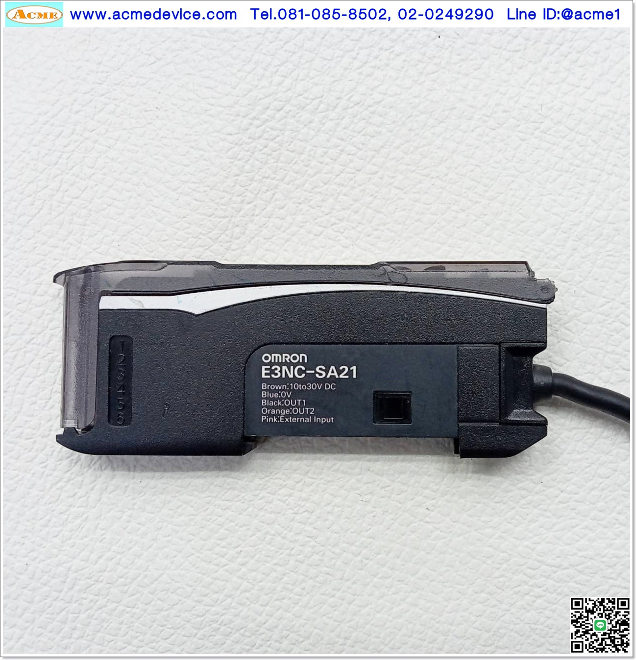 Photoelectric Sensors Omron รุ่น E3NC-SA21 + E3NC-SH100, ระยะ 35-100 mm., NPN