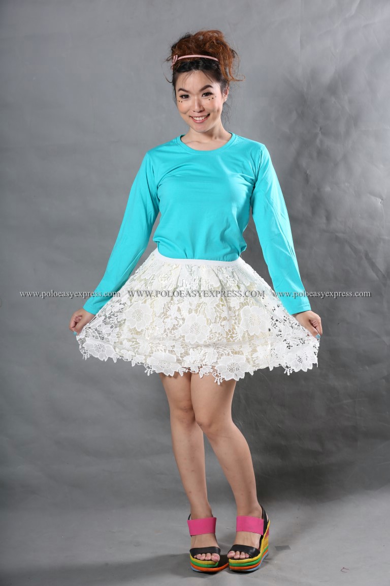 เสื้อยืด สีเขียวมิ้นต์ คอกลม แขนยาว Size S