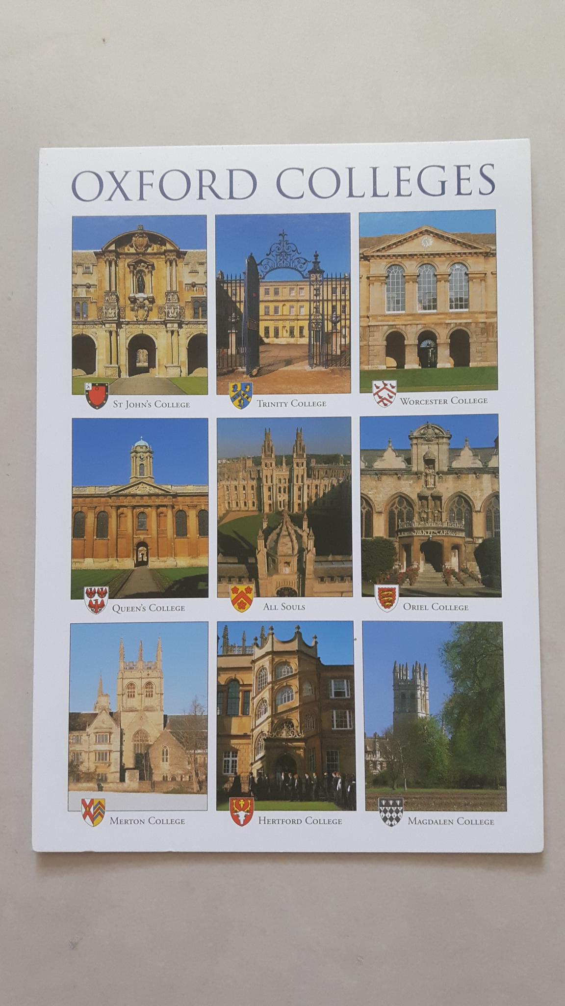 postcard Oxford Colleges 12cm.x17cm.