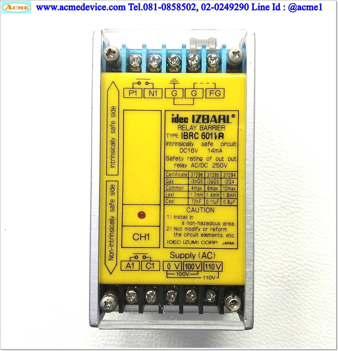 Relay Idec รุ่น IBRC 6011R, IZBARL, 100/110 Vac