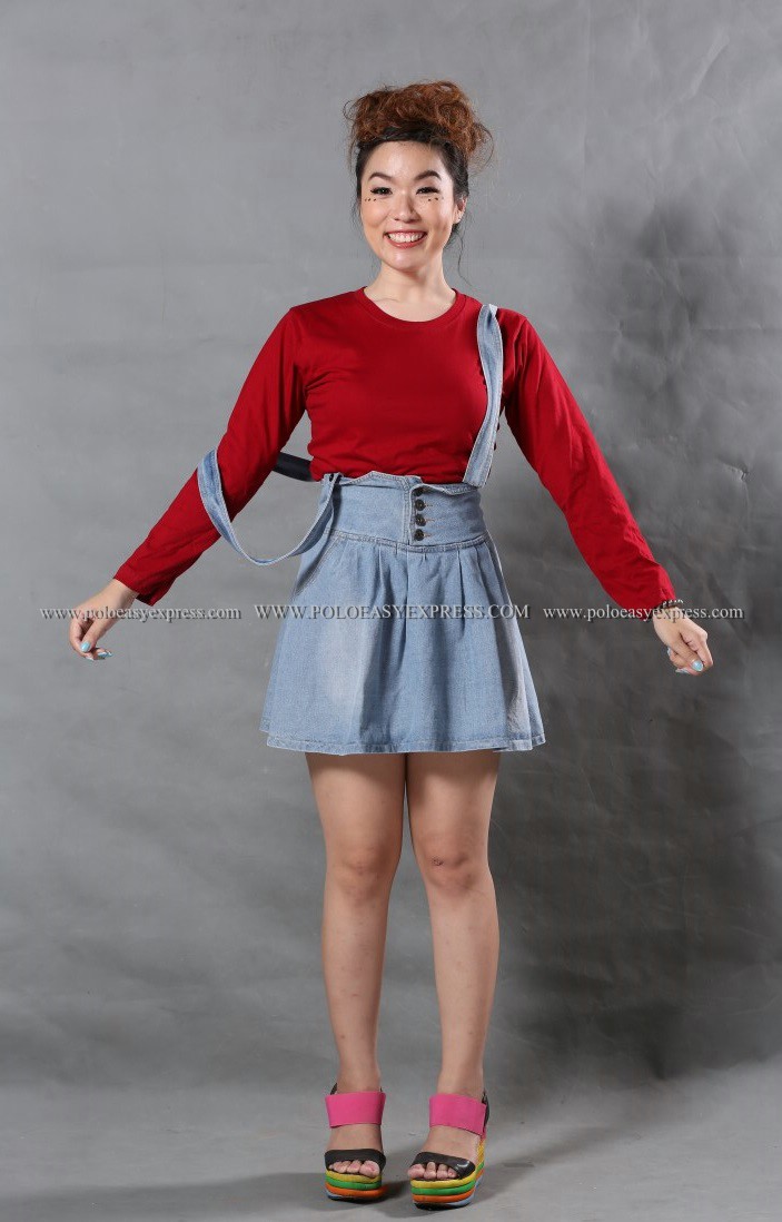 เสื้อยืด สีเลือดหมู คอกลม แขนยาว Size L