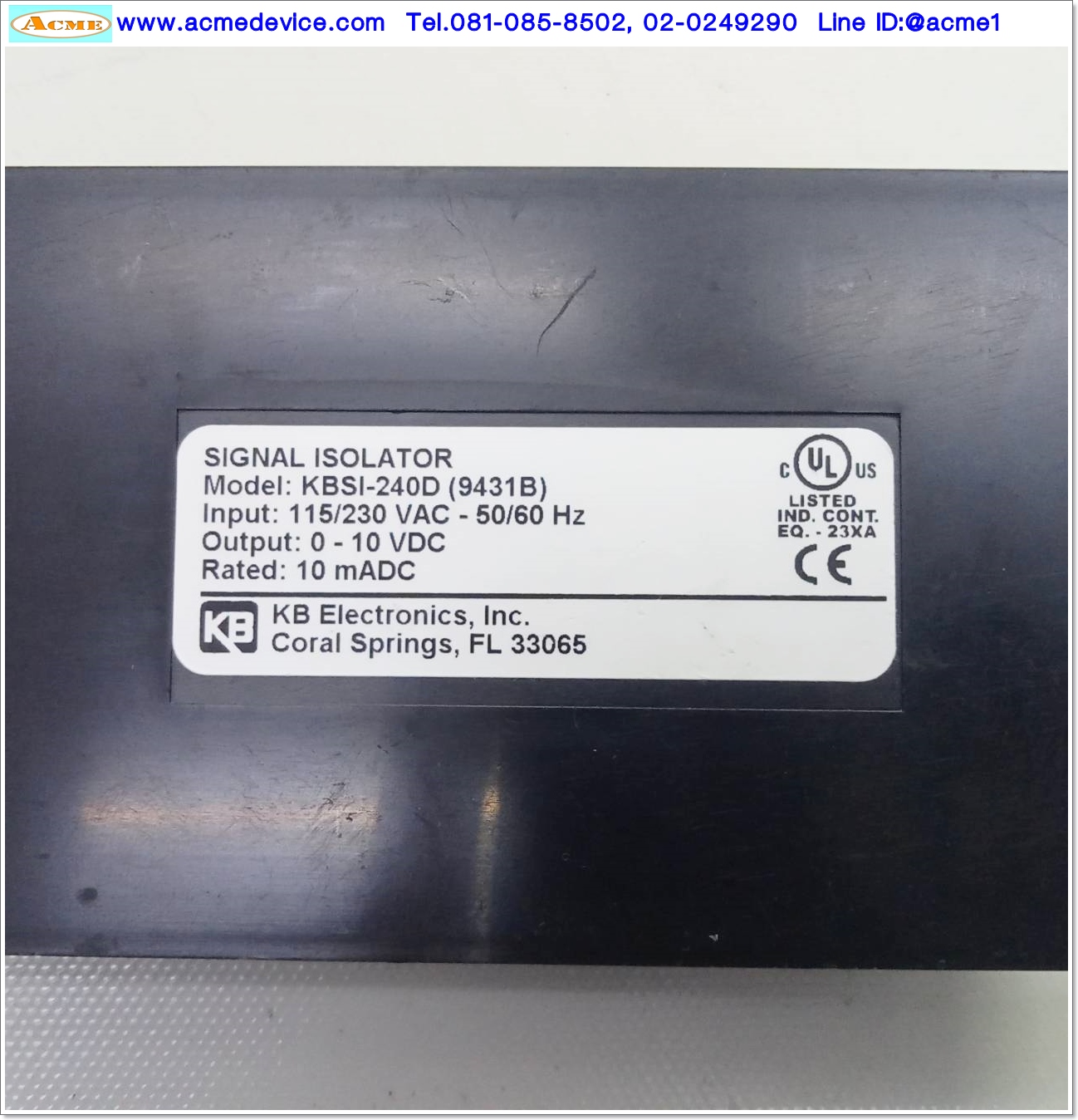 Signal Isolator KB Electronics รุ่น KBSI-240D, Signal Input Voltage 0 – 25, 0 – 120, 0 – 550 Vdc, Signal Input Current 1 – 5, 4 – 20, 10 – 50 mA, Output Voltage 0 - 10 Volts