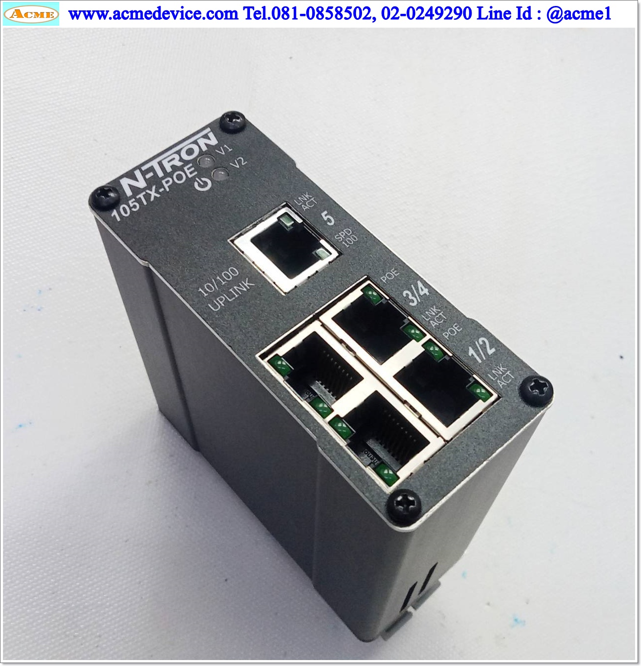Industrial Hub Red Lion รุ่น 105TX-POE, 46-49Vdc, 5 Port