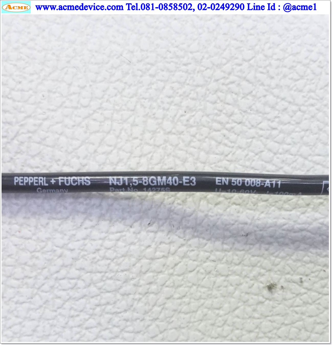 Proximity Pepperl+Fuchs รุ่น NJ1,5-8GM40-E3, M8, ระยะ 1.5 mm., 3wire, PNP, NC, Shielded, Inductive