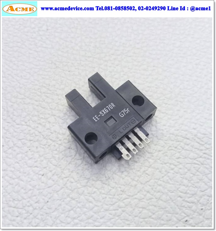 Photoelectric Omron รุ่น EE-SX670R, ระยะ 5mm, PNP, Dark-ON / Light-ON