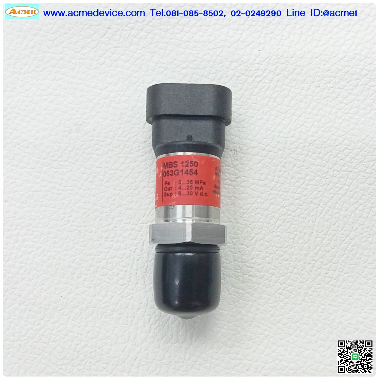 Pressure Danfoss รุ่น MBS 1250, 063G1454, 0 to 35MPa, Analog out 4-20mA