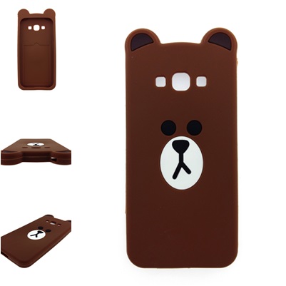 เคส A8 ซิลิโคนแท้ หมีบราวน์ (หน้า/หลัง)