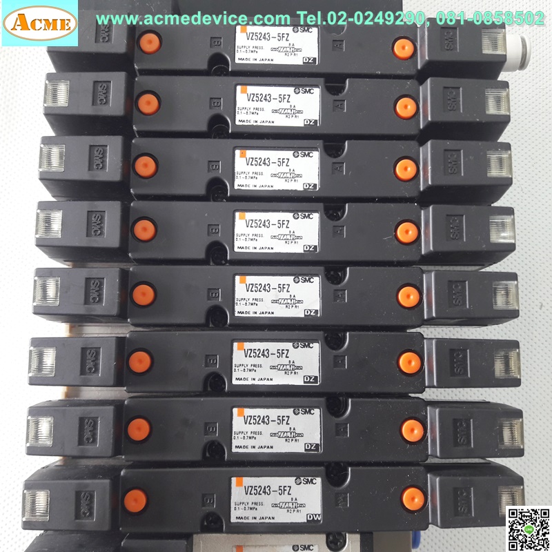 Solenoid Valve SMC รุ่น VZ5243-5FZ, 2 คอยส์ + VZ5243-5FZ 1 คอยส์, 5/2