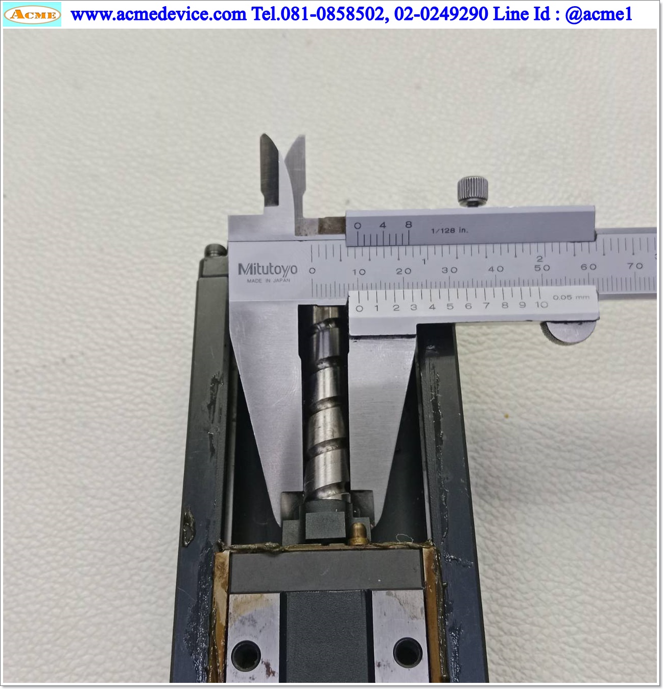 แกนสําเร็จรูป Ball Screw THK รุ่น KR33, ขนาด 60 x 225 mm, แกนโต 10, Pit 10mm, Stroke 60 mm, (หน้าแปลน 49 mm.)