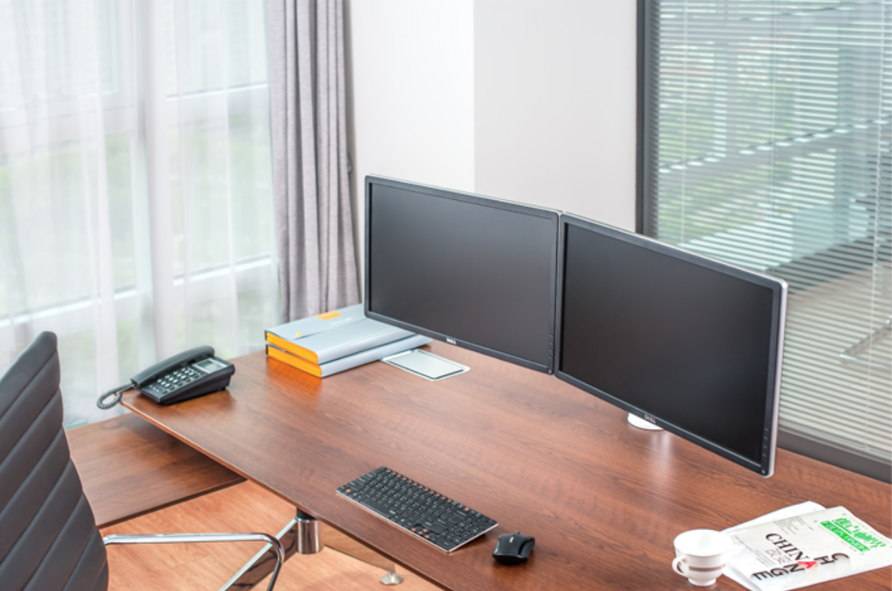 ขาตั้งจอคอมพิวเตอร์สำหรับ 2 จอ วัสดุอลูมิเนียม แข็งแรง ราคาถูก