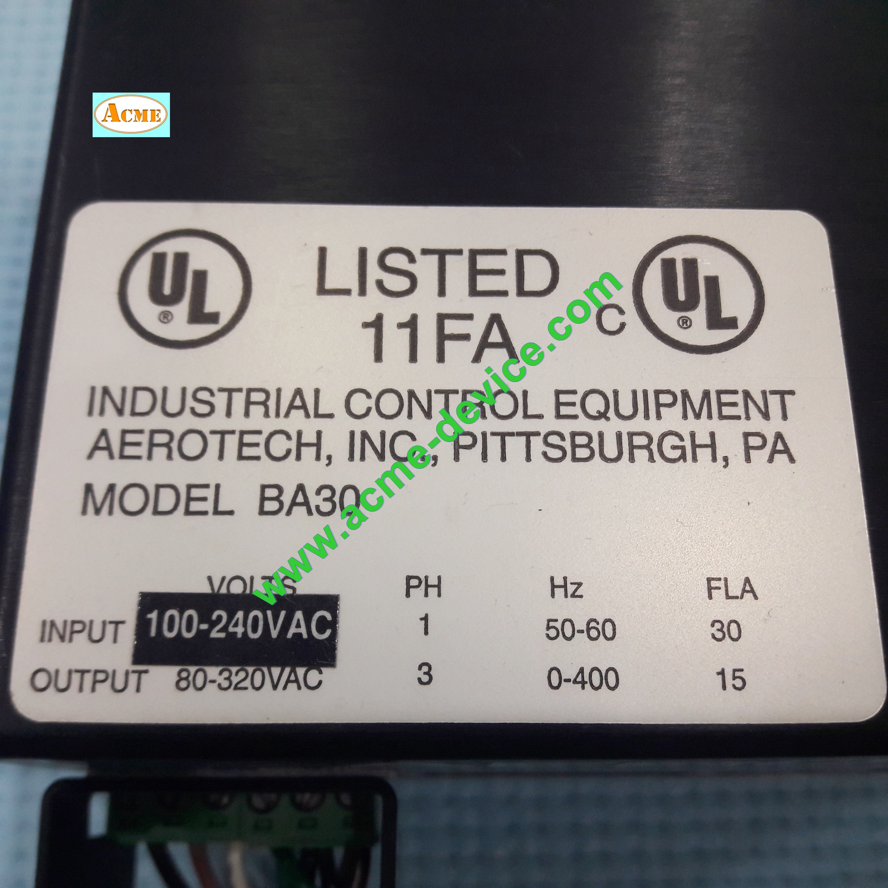 Servo Driver AEROTECH รุ่น BA30-320-S ES13735-1X, พร้อม Motor รุ่น BMS100_UFA