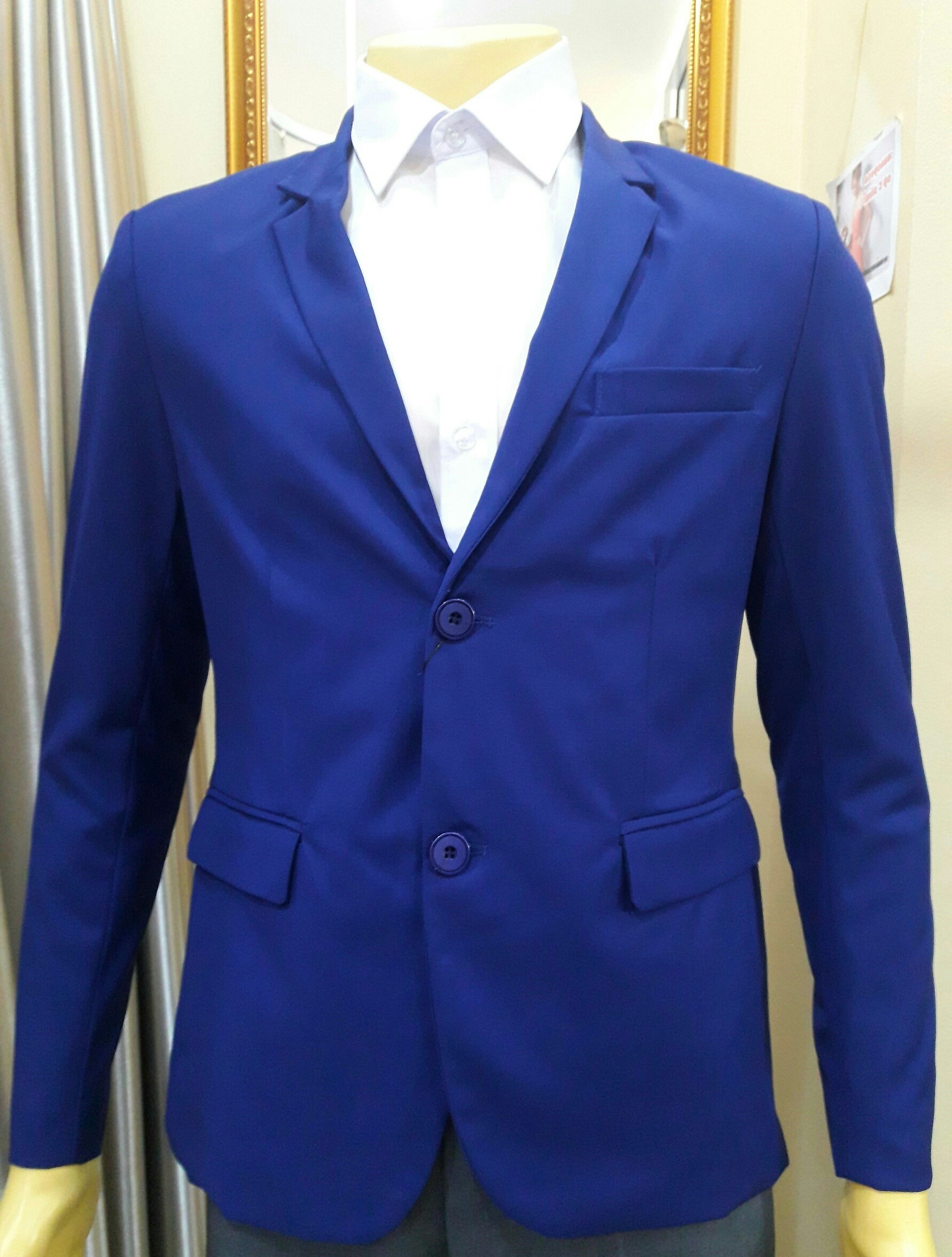 เสื้อสูทผู้ชายสีน้ำเงินเข้ม (Size : L)