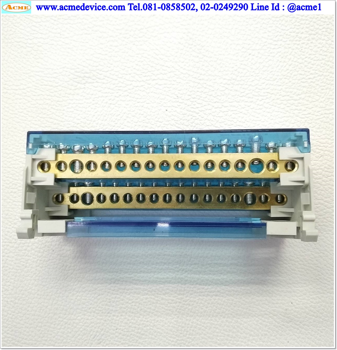 BUS-BAR ERIFLEX รุ่น 563720 (BD40A), 2P, 40A, 500V, 15 Connections, Distribution Block, บัสบาร์ทองเหลือง