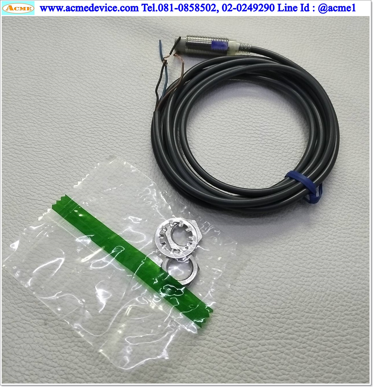 Proximity Omron รุ่น E2E-X5MF1, M12, ระยะ 5mm, 3wire, PNP, NO, Unshielded, Inductive