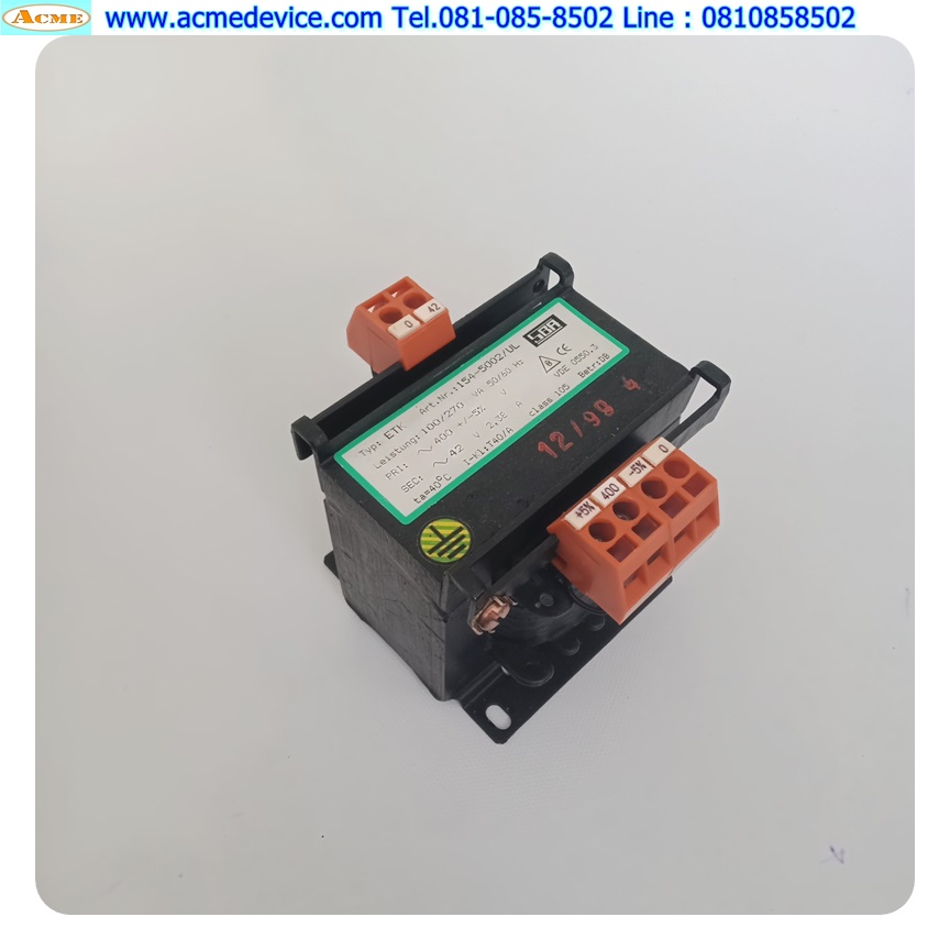 Transformer Sba รุ่น ETK, 400/42Vac, 100/270VA