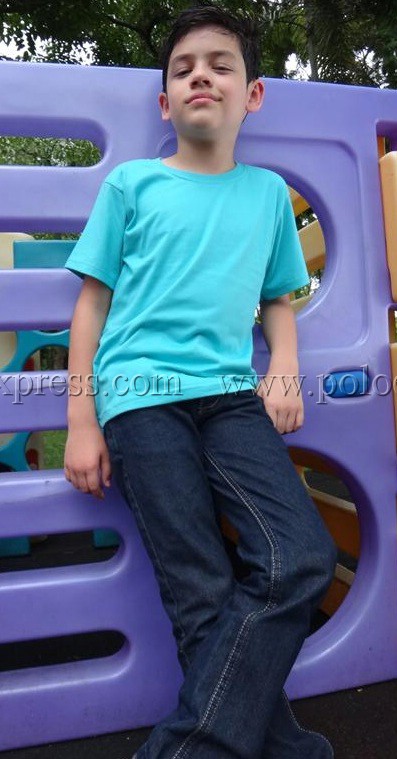 เสื้อยืดเด็ก สีเขียวมิ้นต์ คอกลม แขนสั้น Size M