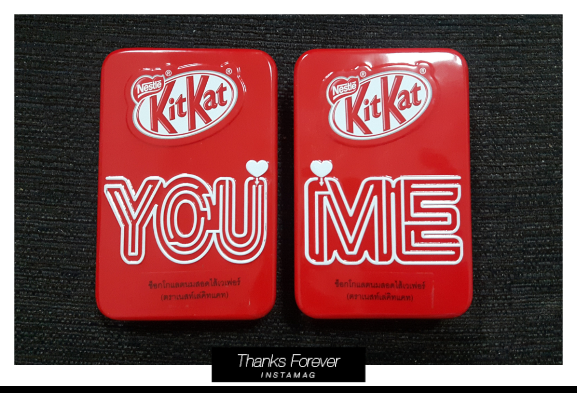 กล่องเหล็ก kit kat (ME/YOU) 2กล่อง 7x11cm