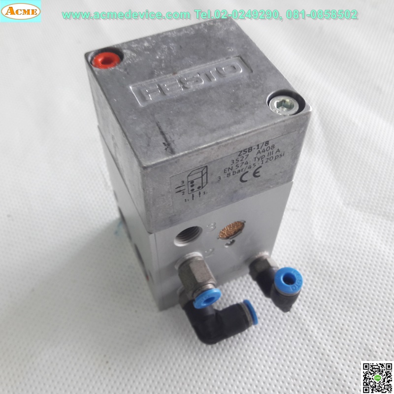 Solenoid valve Festo รุ่น ZSB-1/8 3527, EN574, 3-8 bar/45-120 psi