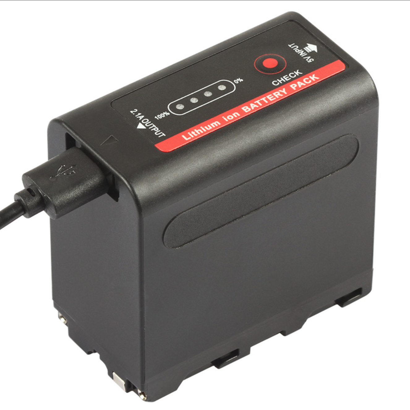 แบตเตอรี่เทียบ Sony NP-F980 8700mAh ใช้สำหรับไฟLED Yongnuoและกล้องถ่ายวิดีโอ Sony มีช่องต่อUSB สำหรับชาร์จกล้อง