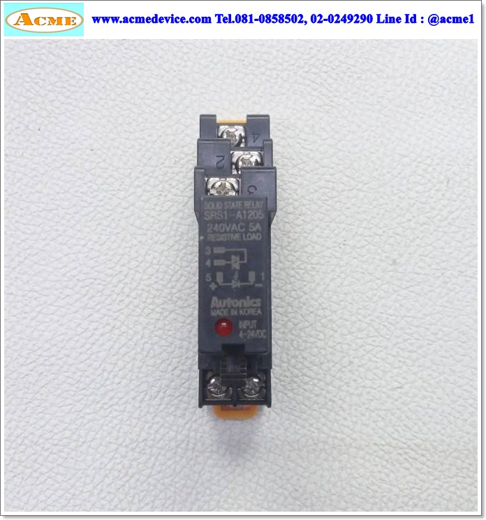 Solid state relay Autonics รุ่น SRS1-A1205, Input 4 to 24Vdc, Output 240Vac, 5A