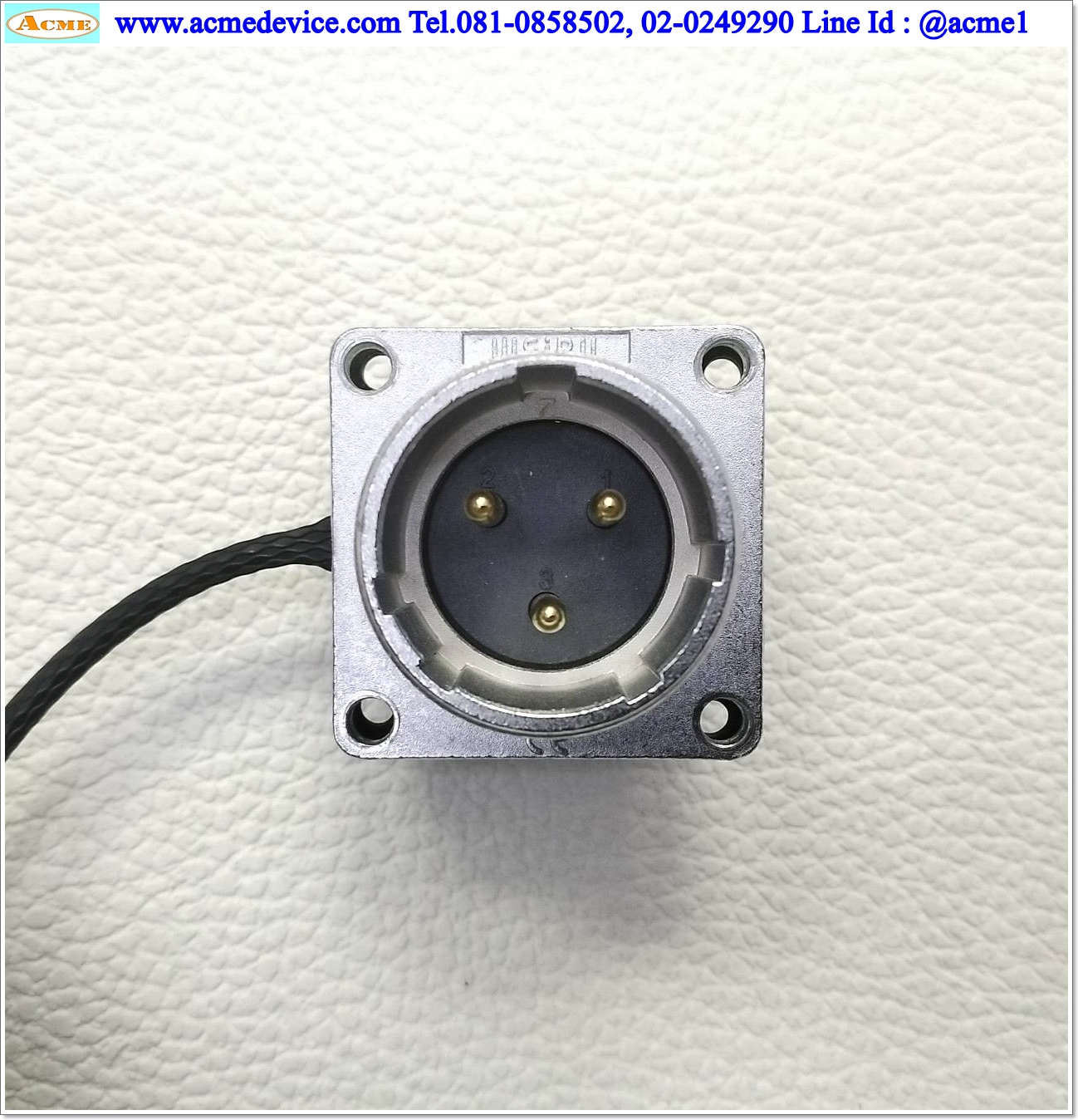 Connector Weipu รุ่น WS28K3TQ+WS28J3Z, 3 Pin (ผู้-เมีย)