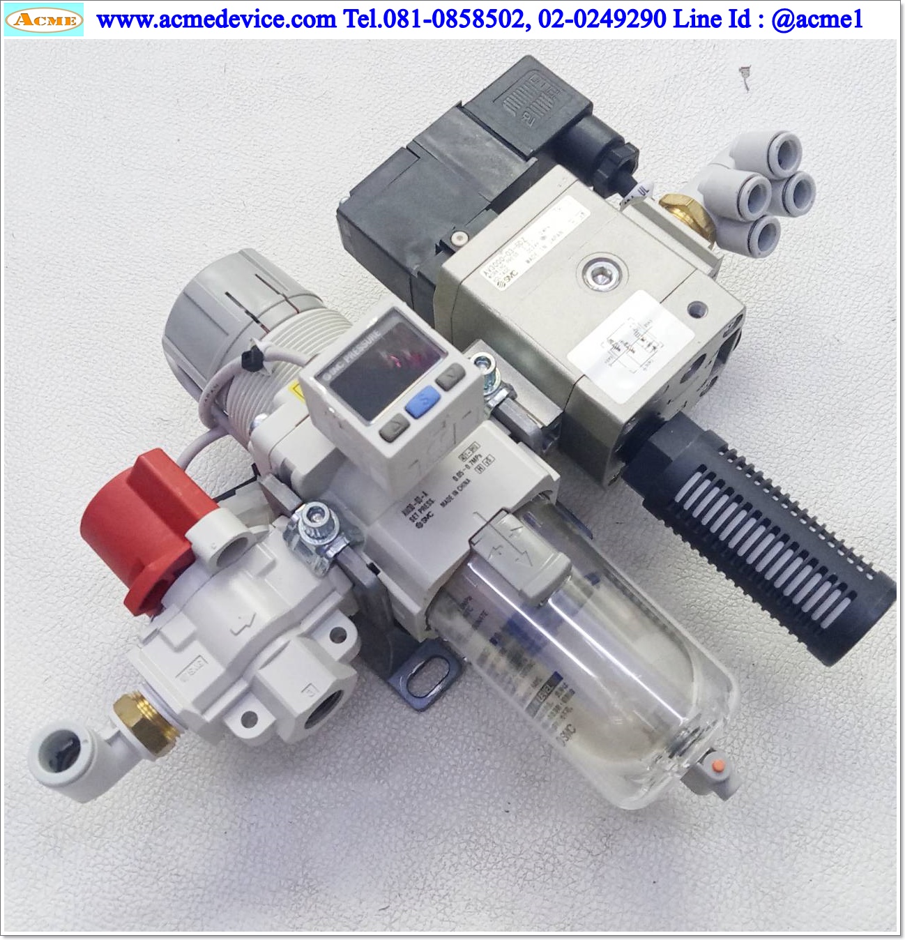 Regulator SMC รุ่น AW30-03-A + VHS30-03A + ISE30A-01-B + AV3000-03-5DZ