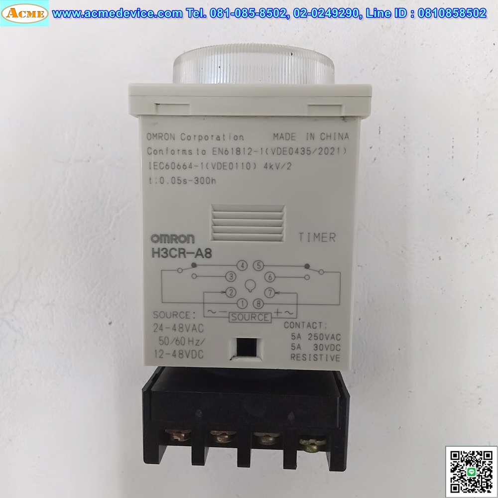 Timer Omron รุ่น H3CR-A8, 24-48VAC, 0.05s-300h