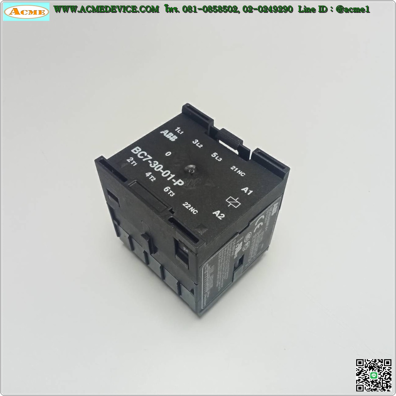 Magnetic Contactor ABB รุ่น BC7-30-01-P , Current Rating 12A, Coil 24Vdc
