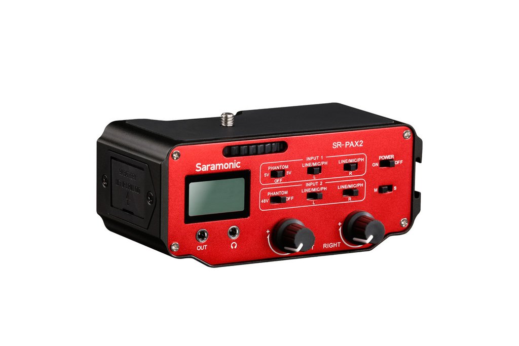 Saramonic SR-PAX2 มิกเซอร์ 2 แชนแนลแบบแอคทีฟ พร้อม Phantom Power
