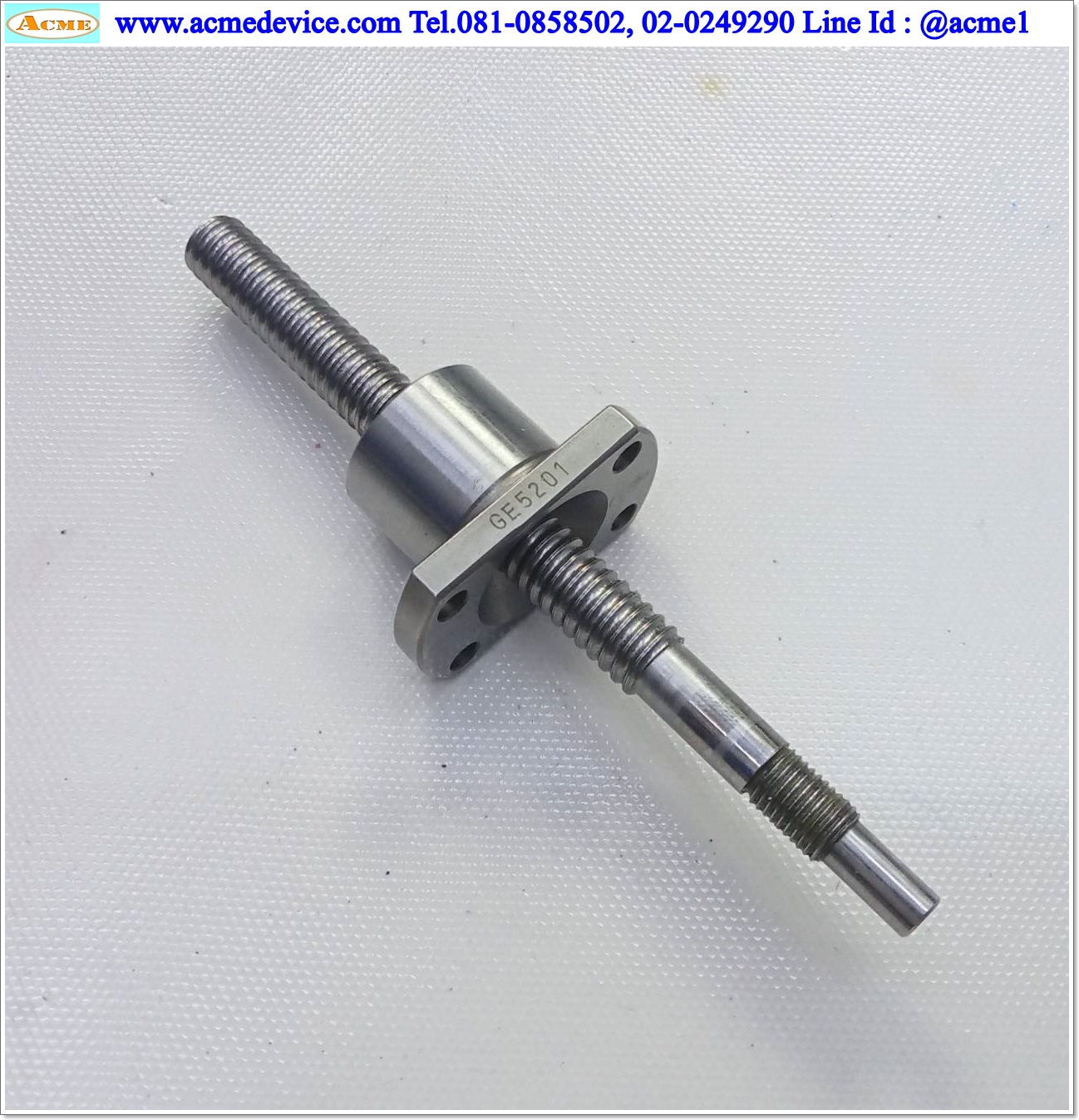Ball Screw KSS รุ่น GE5201, J03971 เพลาโต 10 mm., ยาว 125 mm., Stroke 65 mm., Pit 3 mm.