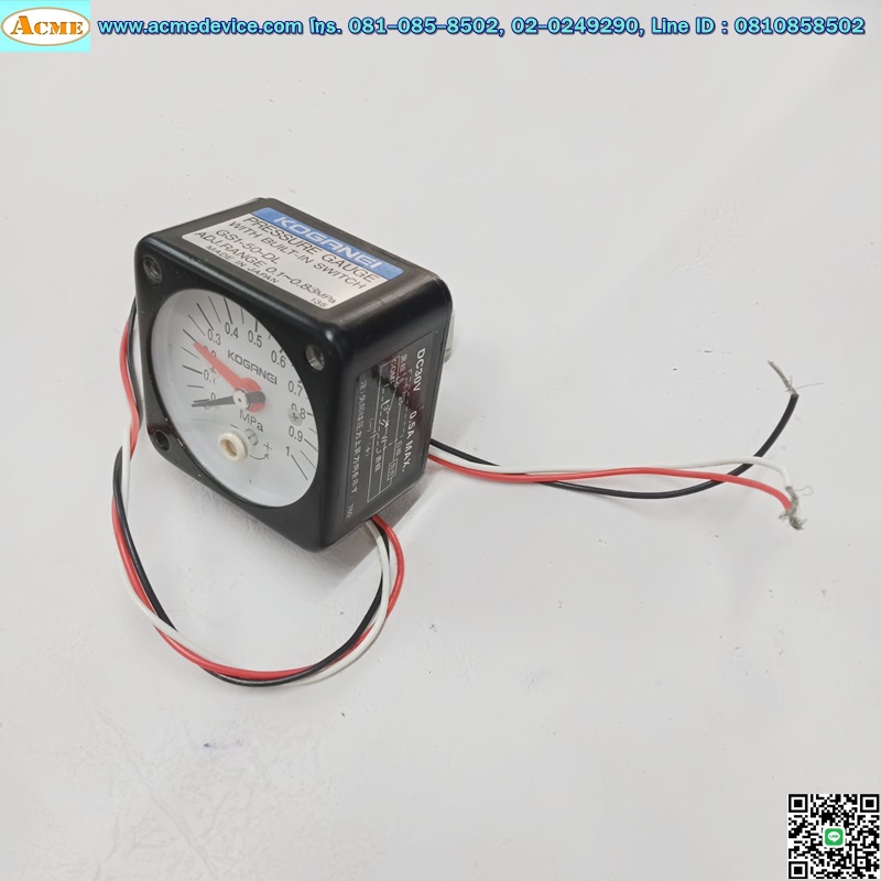 Pressure Gauge Koganei รุ่น GS1-50-DL, 0.1 to 0.83MPa