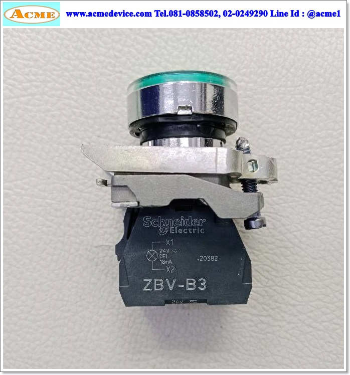 Pushbutton Switch Schneider รุ่น XB4-BW33B5, 2NO, 24V
