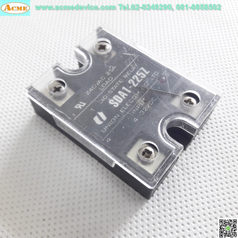 Solid State Relay Union Elecom รุุ่น SDA1-225Z, Input 4 to 32 Vdc, Output 240Vac 25A