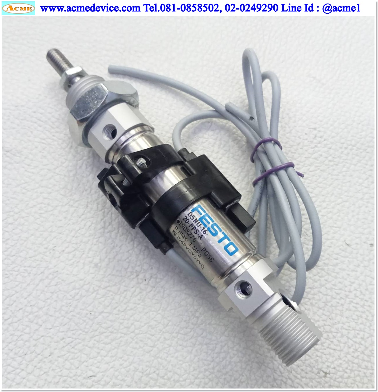 Air Cylinder Festo รุ่น DSNU-16-20-PPS-A + Reed Switch, Bore 16 mm., Stroke 20 mm.
