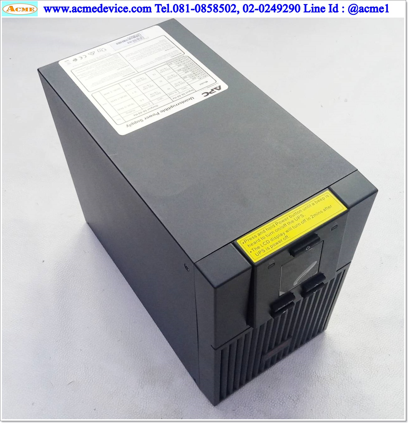 UPS APC รุ่น SRV1KI, Input 160Vac – 280Vac, Out 230Vac, Sinewave, UPS On-Line, Capacity 1000VA/800W, ไม่มี battery (แบตเตอรี่ 12V 9AH x 2)