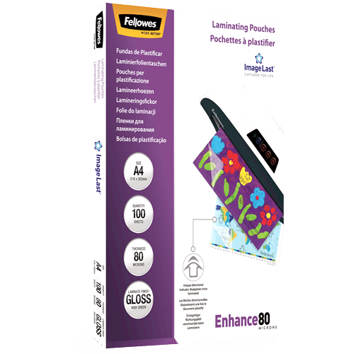 พลาสติกเคลือบ Fellowes ขนาด A4 หนา 80 ไมครอน