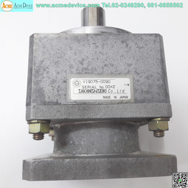 Gear Head SAKANISHISEIKI รุ่น VIG075-0090, Ratio 9:1, เข้า 16 mm, ออก 24mm, (for 750w lo)