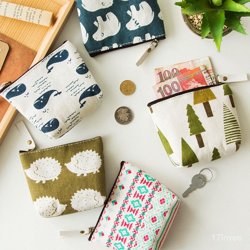 (สินค้าสำหรับเพิ่มยอดให้ถึงขั้นต่ำ) กระเป๋าผ้าใส่บัตรใส่เหรียญใบเล็ก 3ใบ ราคา 25