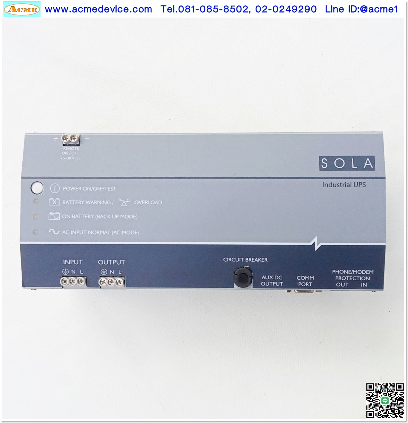 UPS Sola รุ่น SDU 500-5, Input 230Vac 5A, Out 230Vac, Capacity 500VA/300W, ไม่มี battery