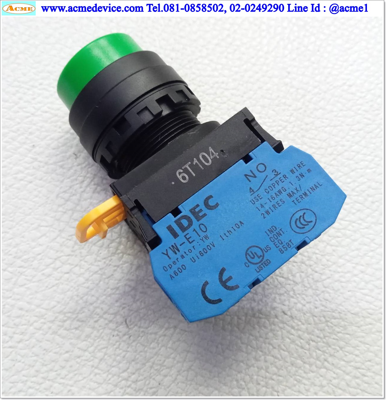 Pushbutton Switch Idec รุ่น YW1B-M2E10G, 24VDC