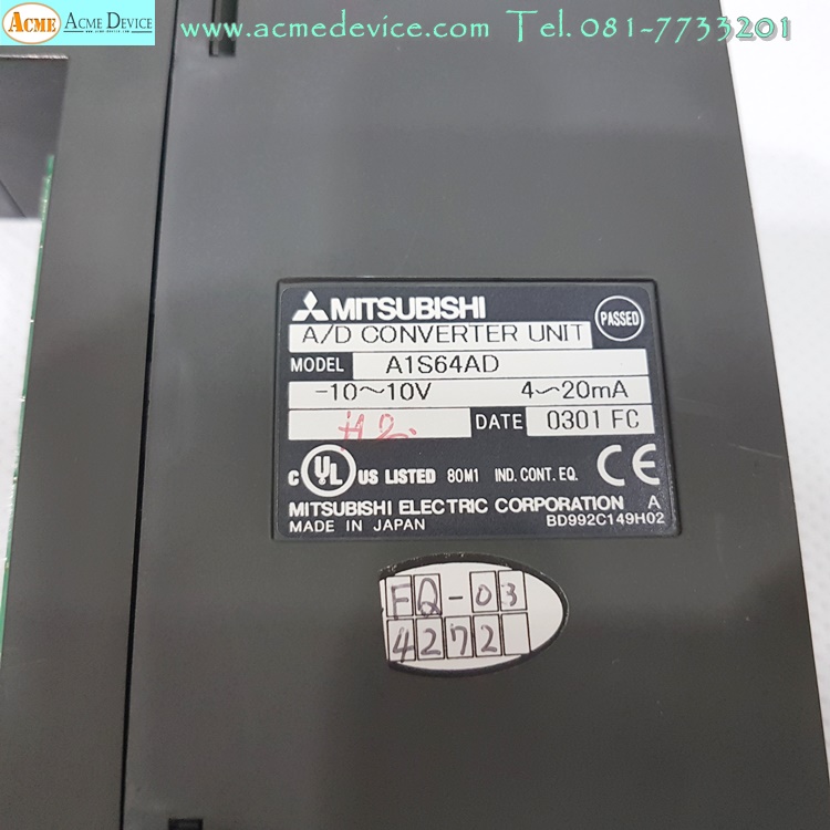 PLC Mitsubishi รุ่น A1S64AD, A/D Converter Unit