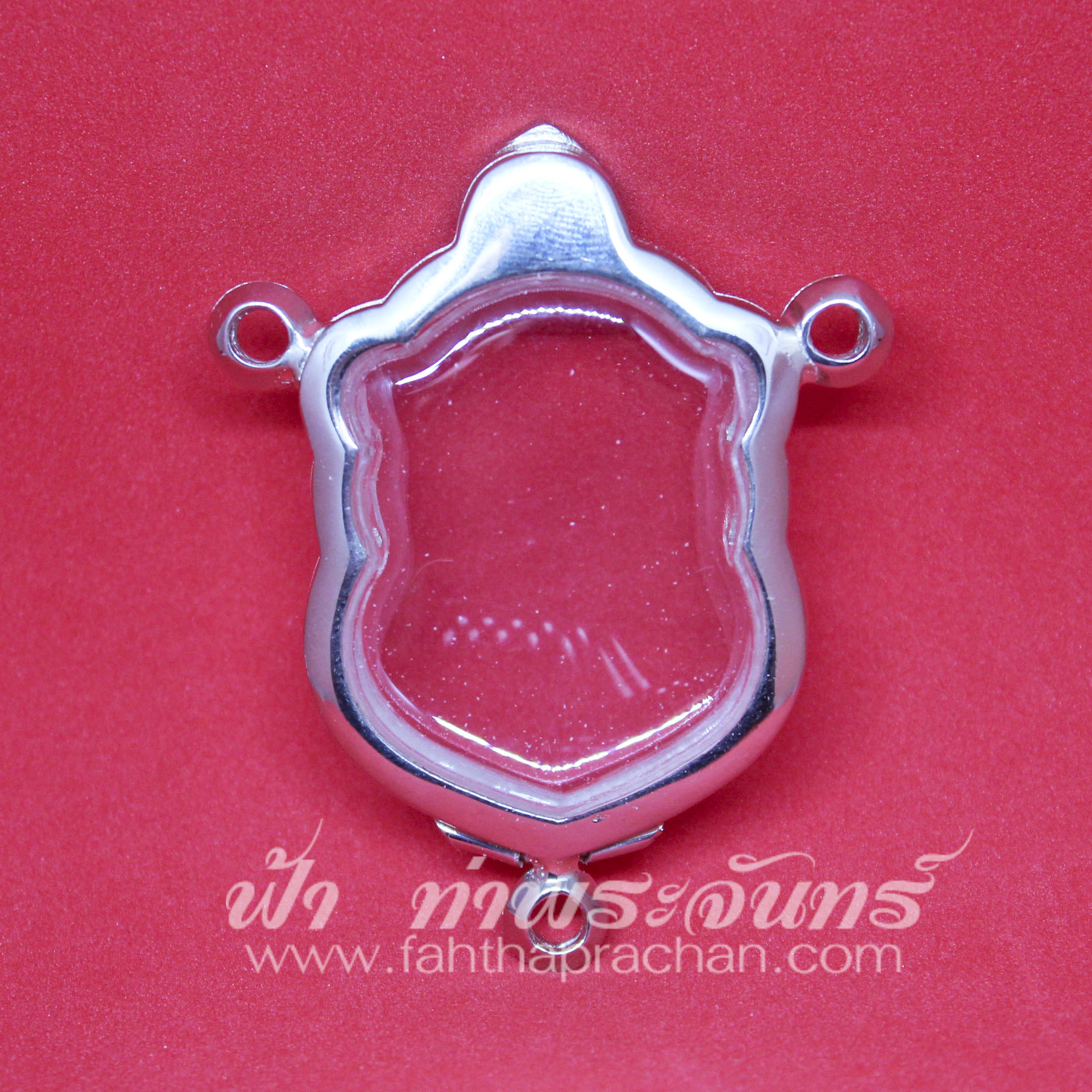 ตลับเหรียญเสมาแปดรอบปู่ทิม เงินขัดเงา สามห่วง