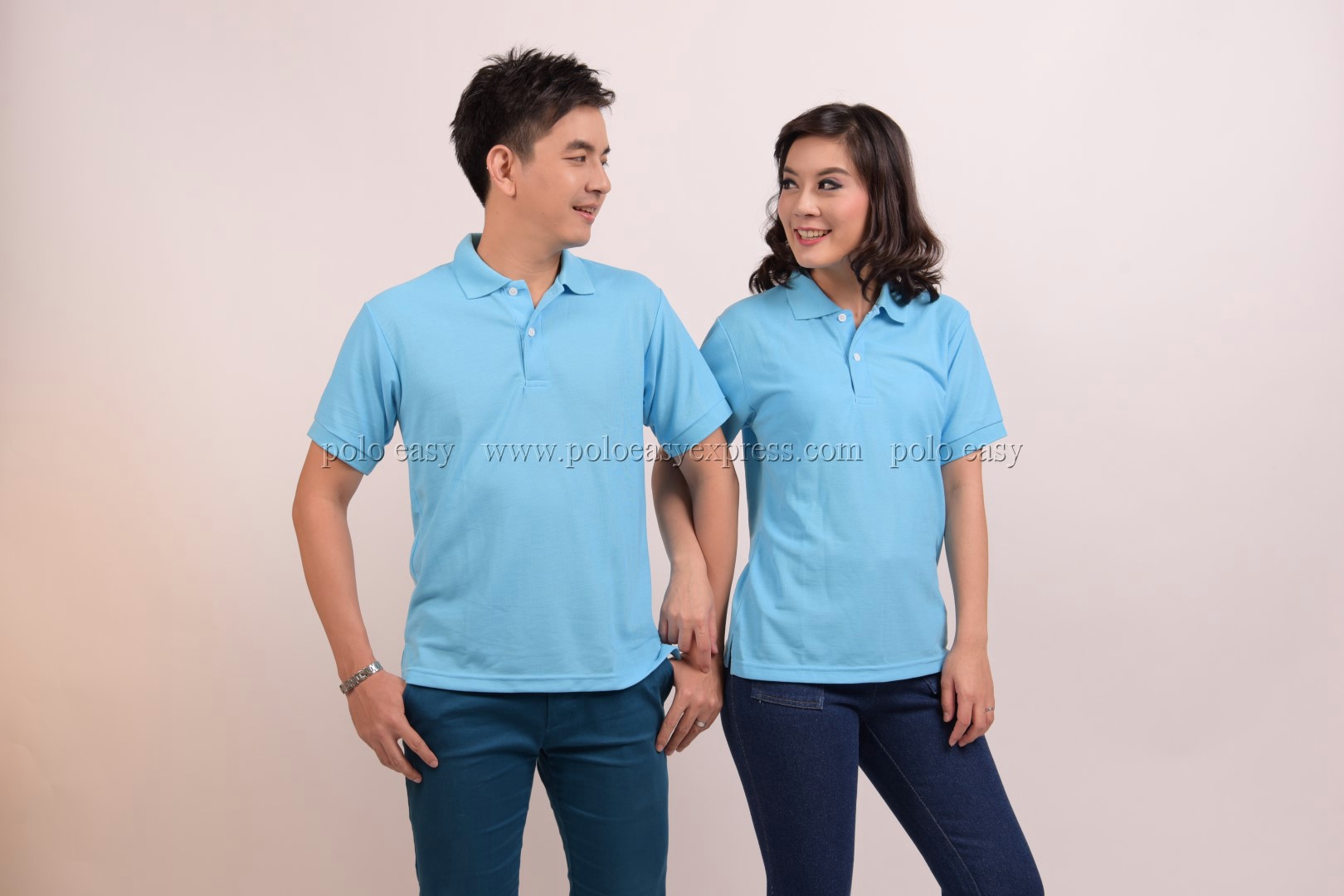 เสื้อโปโล สีฟ้าอ่อน TK Premium แขนสั้น ทรงตรง Size 4XL