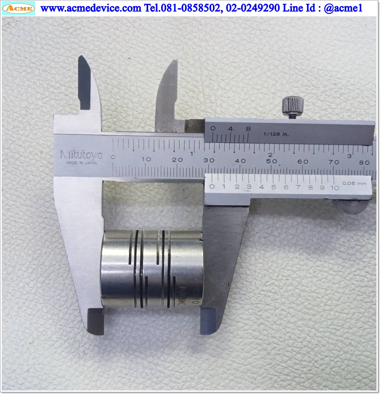 Coupling NBK ขนาด ID 8/10mm, OD 25mm, L 31mm,MSTS-25C, Stainless, Slit Coupling