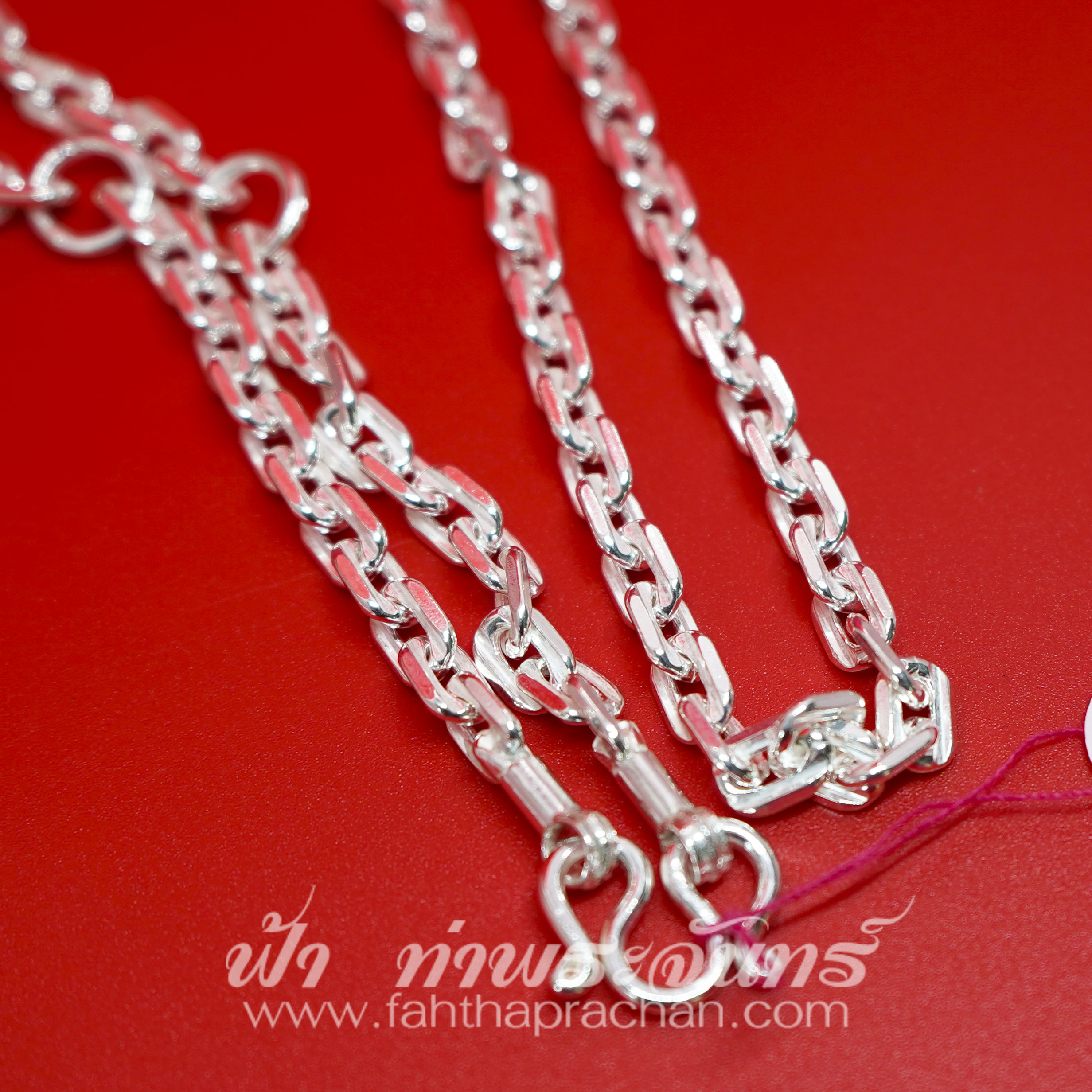 สร้อยคอเงินแท้ 92.5 ลายโซ่แบน 3 ห่วง