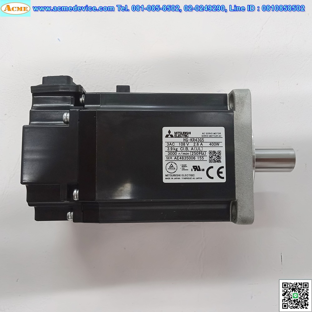 Servo Motor Mitsubishi รุ่น HG-KR43G5, 400w (for MR-J4)