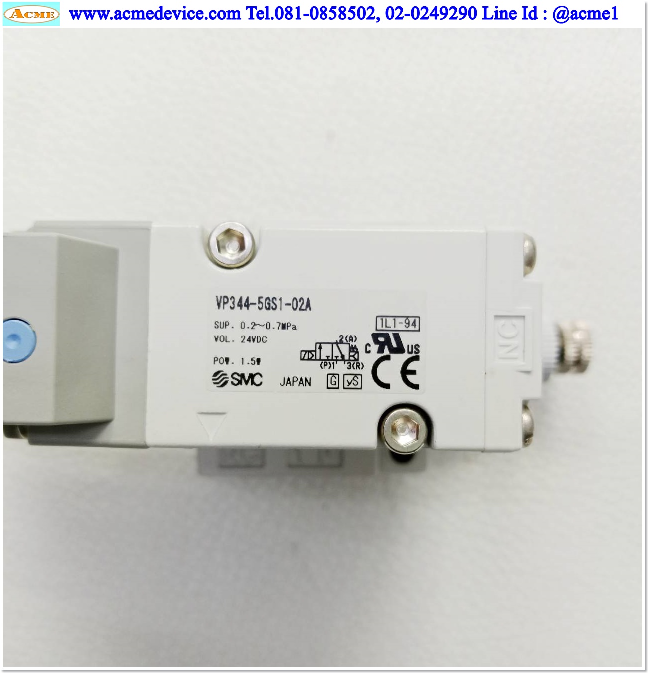 Solenoid Valve SMC รุ่น VP344-5GS1-02A, 3/2, Coil 24Vdc